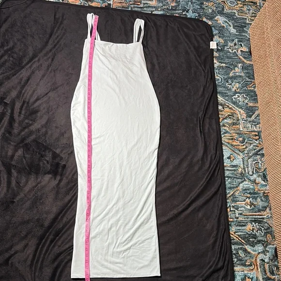 Oh Polly Mint-Green Bodycon Maxi Dress • Lace-Up Bust, Square Neck Sz US 10 - Picture 9 of 11